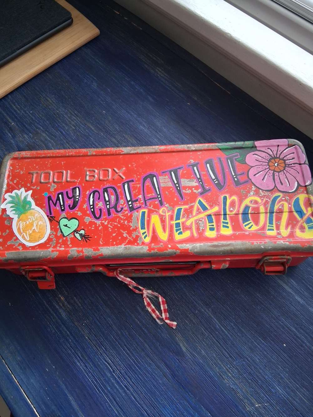 Vintage Red Tool Box – Kids Art & Craft Organizer